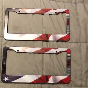 2 Flag License Plate Frames
